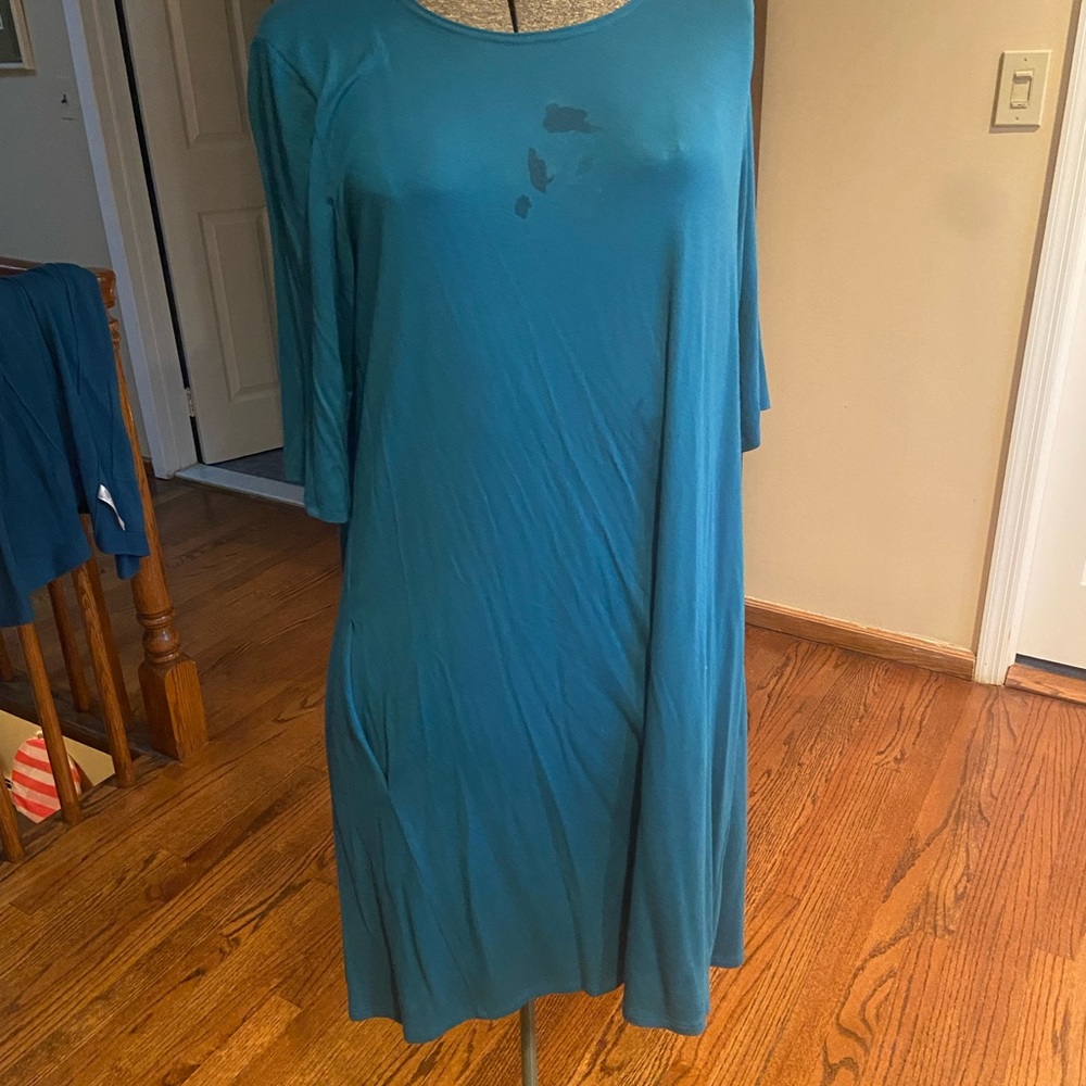 Eileen From short sleeve dress with jacket, teal green